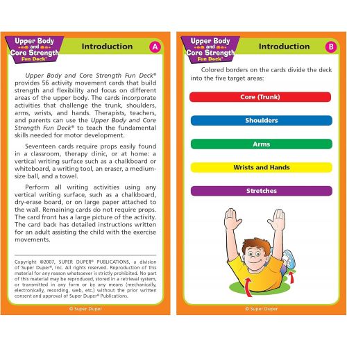  Super Duper Publications | Upper Body and Core Strength Fun Deck | Occupational Therapy Flash Cards | Educational Learning Materials for Children
