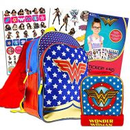 Super Hero Girls Backpack and Lunch Box Set -- Deluxe 16 Backpack with Insulated Lunch Bag Featuring Wonder Woman with Stickers (Superhero Girls School Supplies)