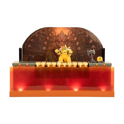 슈퍼마리오 Super Mario Nintendo Deluxe Bowser Battle Playset with Lights and Sounds, 2.5 Inch Bowser Action Figure Included