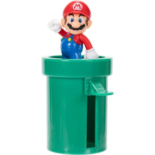 슈퍼마리오 Nintendo Super Mario Soda Jungle Diorama Includes 3 Figures and 2 Accessories: 2.5-Inch Mario, Wiggler, Piranha Plant, Warp Pipe, Coin. Ages 3+ (Officially Licensed)