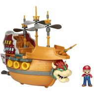 Super Mario Deluxe Bowser's Air Ship Playset with Mario Action Figure - Authentic in-Game Sounds & Spinning Propellers
