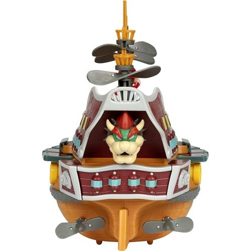 슈퍼마리오 Super Mario Deluxe Bowser's Air Ship Playset with Mario Action Figure - Authentic in-Game Sounds & Spinning Propellers