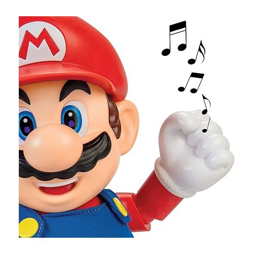 슈퍼마리오 Super Mario It's-A Me, Mario! Collectible Action Figure, Talking Posable Mario Figure, 30+ Phrases and Game Sounds - 12 Inches Tall!