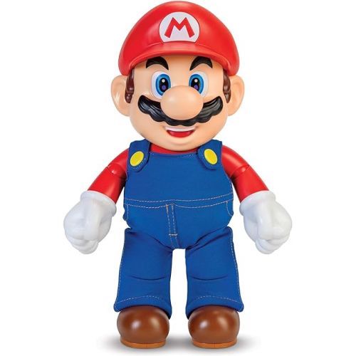 슈퍼마리오 Super Mario It's-A Me, Mario! Collectible Action Figure, Talking Posable Mario Figure, 30+ Phrases and Game Sounds - 12 Inches Tall!