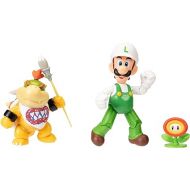 Super Mario Nintendo 4 Inch Action Figure 2-Pack: Fire Luigi & Bowser Jr. with Accessories