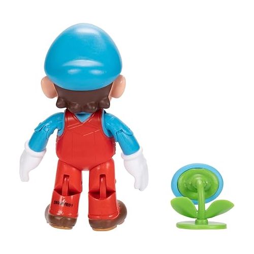 슈퍼마리오 Nintendo Super Mario 4-Inch Ice Mario Poseable Figure with Ice Flower Accessory. Ages 3+ (Officially Licensed)