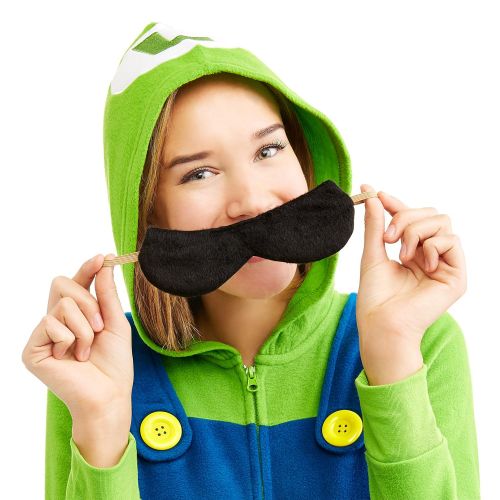 슈퍼마리오 Super Mario Womens Faux Fur Licensed Sleepwear Adult Costume Union Suit Pajama