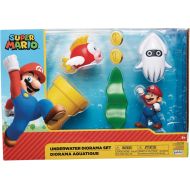 SUPER MARIO Nintendo Underwater 2.5 Figure Diorama Play Set, Includes: Mario, Cheep-Cheep, Blooper, Mechanical Warp Pipe, Spinning Water Plant & Two Coins