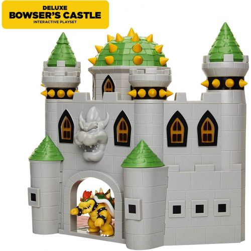 슈퍼마리오 Nintendo Bowsers Castle Super Mario Deluxe Bowsers Castle Playset with 2.5 Exclusive Articulated Bowser Action Figure, Interactive Play Set with Authentic In-Game Sounds