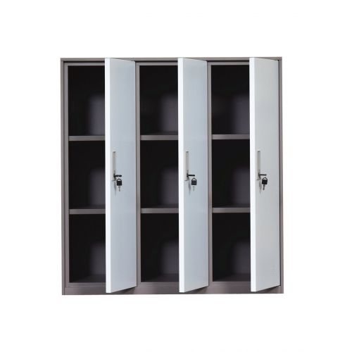  Super Metal Furniture 3 Door Metal Office Storage Locker,Steel Office Phone Bag Storge Locker with Lock and Shelves,Living Room Shoes Cabinet(3D)