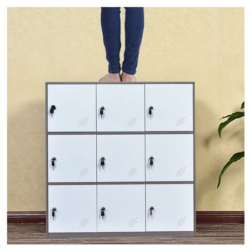  Super Metal Furniture Office and School Locker Organizer Metal Storage Locker Cabinet for Workers Students and Home (White)