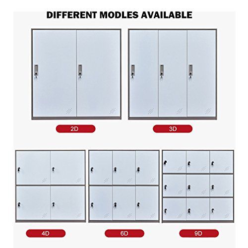  Super Metal Furniture Office and School Locker Organizer Metal Storage Locker Cabinet for Workers Students and Home (White)
