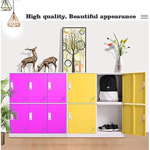  Super Metal Furniture Steel Office Locker Cabinet with Keys, School and Home Storage Locker Organizer，Kids Locker for Cloth and Toy Organizer,Living Room Boy and Girl Metal Storage Locker Cabinet (Rose)