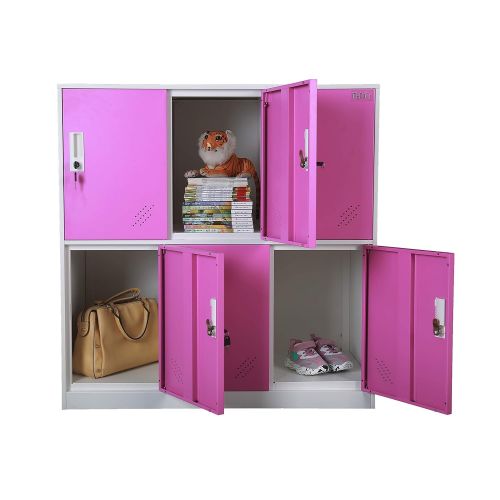  Super Metal Furniture Steel Office Locker Cabinet with Keys, School and Home Storage Locker Organizer，Kids Locker for Cloth and Toy Organizer,Living Room Boy and Girl Metal Storage Locker Cabinet (Rose)