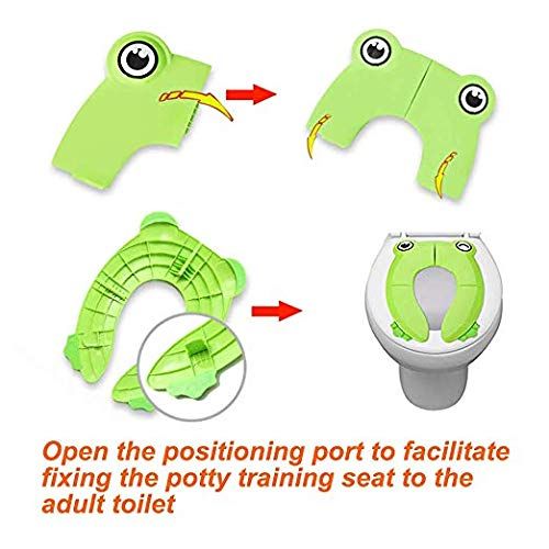  [아마존베스트]Super More Supermore Upgrade Folding Portable Travel Potty Seat Silicone Pads Home Reusable Toilet Potty...