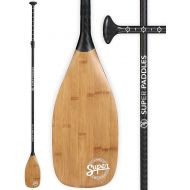 Super Paddles 3-Piece Adjustable SUP Paddles with Carrying Bag - Choose from Carbon Fiber, Alloy, or Fiberglass Stand Up Paddleboard Paddle