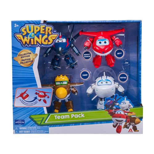  Super Wings US730204 Transforming Toy Figures, Jett Todd Astra & Agent Chase, Scale, 5
