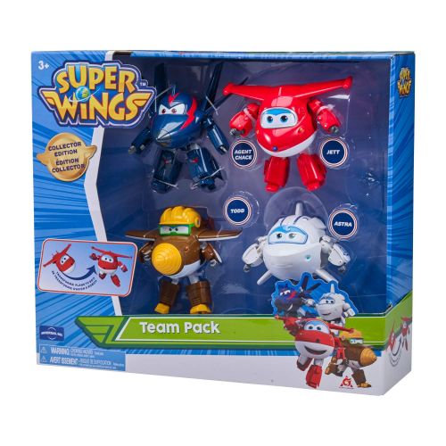  Super Wings US730204 Transforming Toy Figures, Jett Todd Astra & Agent Chase, Scale, 5