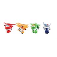 Super Wings US710610 Transform-A-Bots, Jett, Paul, Mira, Grand Albert, Toy Figures, 2 Scale