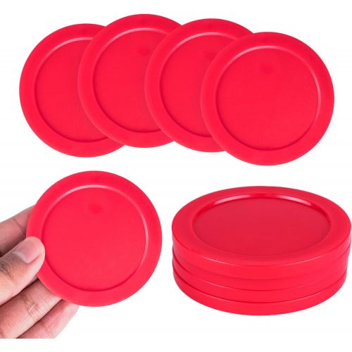  [아마존베스트]Super Z Outlet Home Air Hockey Red Replacement 2.5 Pucks for Game Tables, Equipment, Accessories (4 Pack)