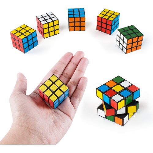  [아마존베스트]Super Z Outlet Mini Color 3x3 Cube Puzzle Game Toy for Party Favors (6 Pack) (6 Pack)