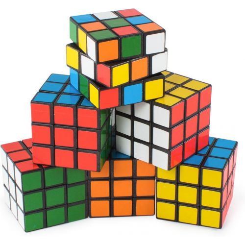  [아마존베스트]Super Z Outlet Mini Color 3x3 Cube Puzzle Game Toy for Party Favors (6 Pack) (6 Pack)