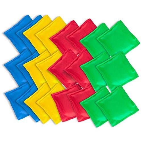  [아마존베스트]Super Z Outlet Nylon Cornhole Bean Bags Toy Set Sack Hand Toss Games Weights for Kids (5 x 5 Assorted Colors) (24 Pack)