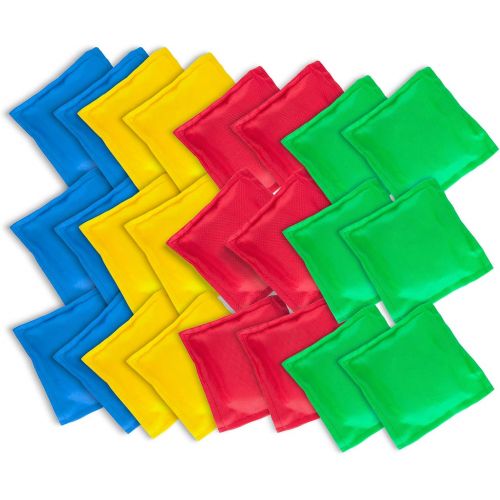  [아마존베스트]Super Z Outlet Nylon Cornhole Bean Bags Toy Set Sack Hand Toss Games Weights for Kids (5 x 5 Assorted Colors) (24 Pack)