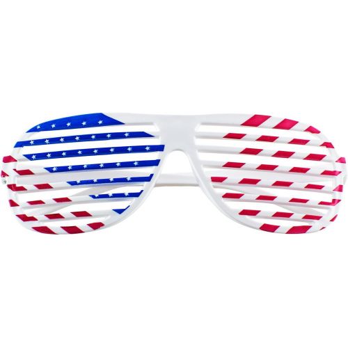  Super Z Outlet American Flag USA Patriotic Design Plastic Shutter Glasses Shades Sunglasses Eyewear for Party Props, Decoration (12 Pairs)