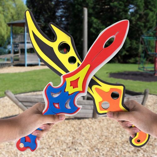  Super Z Outlet Assorted Foam Toy Swords for Children with Different Designs Including Ninja, Pirate, Warrior, and Viking (8 Pack)