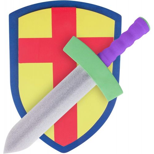  Super Z Outlet Childrens Foam Toy Medieval Joust Sword & Shield Knight Set Lightweight Safe for Birthday Party Activities, Event Favors, Toy Gifts