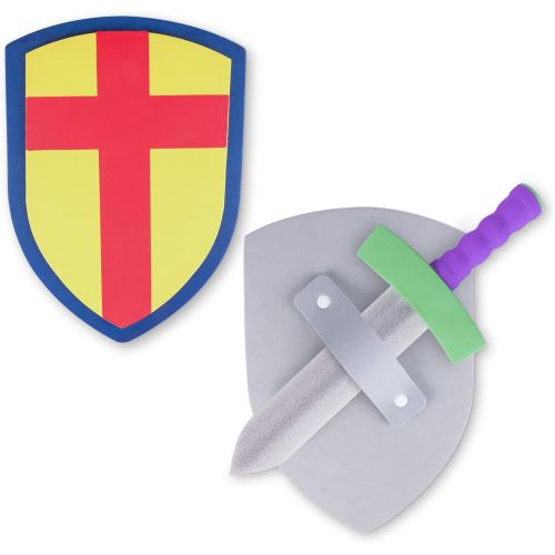  Super Z Outlet Childrens Foam Toy Medieval Joust Sword & Shield Knight Set Lightweight Safe for Birthday Party Activities, Event Favors, Toy Gifts