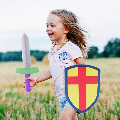  Super Z Outlet Childrens Foam Toy Medieval Joust Sword & Shield Knight Set Lightweight Safe for Birthday Party Activities, Event Favors, Toy Gifts