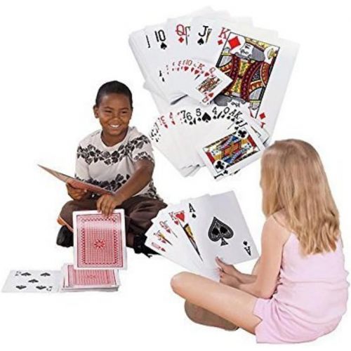  Super Z Outlet Giant Jumbo Deck of Big Playing Cards Fun Full Poker Game Set - Measures 8-1/4 x 11-3/4