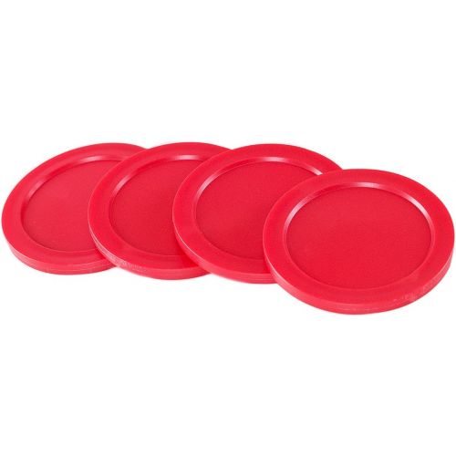  Super Z Outlet Light Weight Air Hockey Red Replacement Pucks & Slider Pusher Goalies for Game Tables, Equipment, Accessories (2 Striker, 4 Puck Pack)