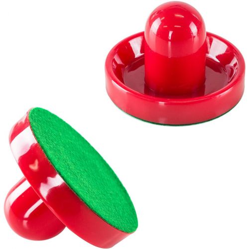  Super Z Outlet Light Weight Air Hockey Red Replacement Pucks & Slider Pusher Goalies for Game Tables, Equipment, Accessories (2 Striker, 4 Puck Pack)