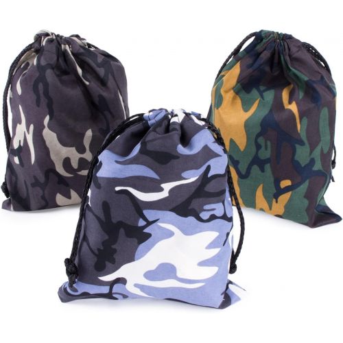  Super Z Outlet Camouflage Drawstring Travel Bags Pouch Sacks for Party Favors, Outdoor Camping Picnics, Hiking (12 Pack)