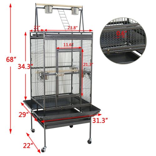  SuperDealUsa Super Deal 53/61/68 Large Bird Cage Play Top Parrot Chinchilla Cage Macaw Cockatiel Cockatoo Pet House