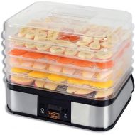 [아마존 핫딜] [아마존핫딜]SuperHandy Food Dehydrator Electric Preserver Machine 5 Tray Layer BPA Free Professional Digital Timer 1-48h Temperature Range 104F (40C) - 158F (70C) for Jerky/Meat/Fruit/Vegetabl