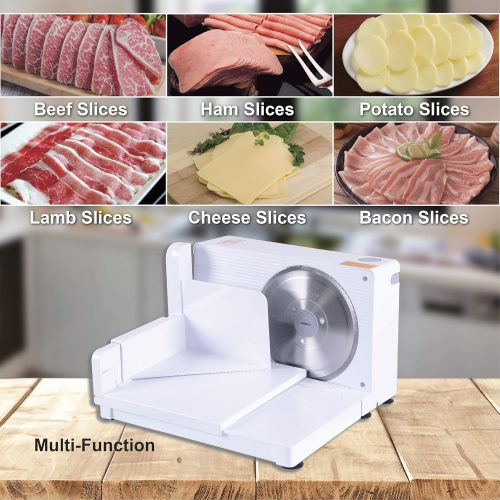  [아마존 핫딜] SuperHandy Meat Slicer Food Deli Bread Cheese 6.7-inch Professional Portable & Collapsible Electric AC 120V 60Hz 100 Watt with a Stainless Steel RSG Solingen Blade