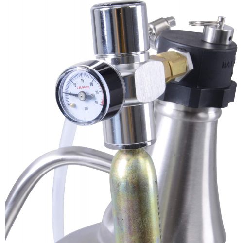  [아마존 핫딜] SuperHandy Growler 1 Gallon 128 Ounce Stainless Steel Double Wall Insulated Tap Dispenser for Craft/Draft/Homebrew Beer 30PSI Regulator Relief Ring Food Grade use 12/16 Gram 3/8-24