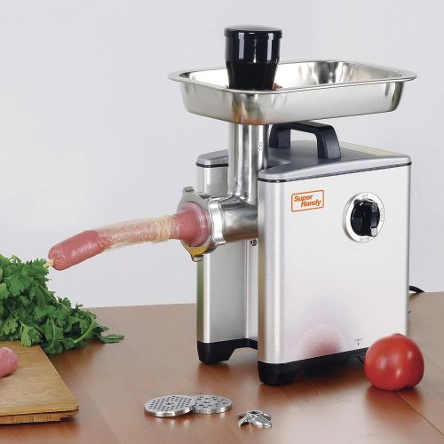  [아마존 핫딜] SuperHandy Meat Grinder Sausage Stuffer Electric #8 1/2 HP 240 LBS Per/Hour 370 Watts PRO Duty Aluminum Body Commercial Grade Stainless Steel Cutlery Feeding Tray & Neck