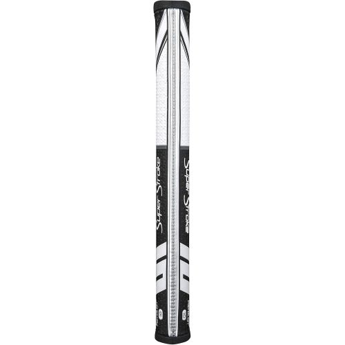  SuperStroke Traxion Pistol GT 1.0 Putter Grip Improves Feedback and Tack, Enhances Feel and Comfort, No-Taper Technology, 10.50” in Length, Weighs 83g White/Grey/Red (71200)