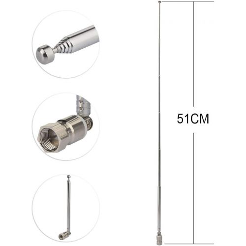  Superbat FM Telescopic Antenna Kit 75 Unbal F Type Connector DAB Radio Replacement Antenna for TV AM FM Radio Stereo Receiver Bose Wave Radio etc.