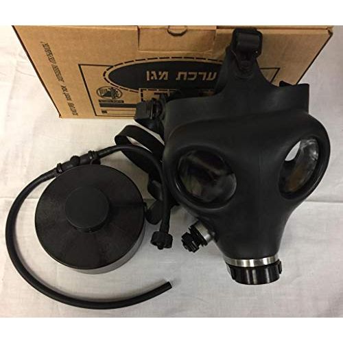  Supergum Israeli Rubber Respirator Mask NBC Protection For Industrial Use, Chemical Handling, Painting, Welding, Prepping with Drinking Straw/Tube