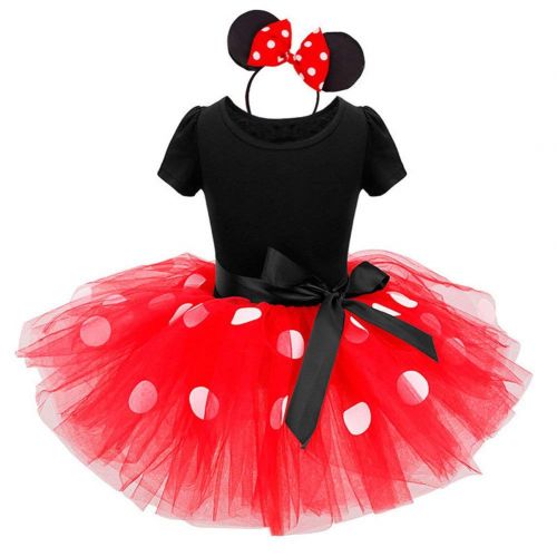  SuperheroCos Minnie Costume Baby Girl Dress Mouse Ear Headband Polka Dot Dress