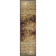 Superior Modern Afton Acid Wash Collection Area Rug, 10mm Pile Height with Jute Backing, Vintage Distressed Design, Anti-Static, Water-Repellent Rugs - Slate, 27 x 8 Runner