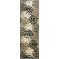 Superior Contemporary Leigh Collection Area Rug -Modern Area Rug, 8 mm Pile, Floral Medallion Design with Jute Backing, Blue, 26 x 8