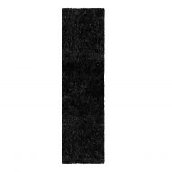 Superior Collection Hand Woven Elegant and Soft Shag Rug (2.6X8 Runner) - Black