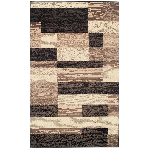  Superior Modern Rockwood Collection Area Rug, Modern Area Rug, 8 mm Pile, Geometric Design with Jute Backing, Chocolate, 5 x 8